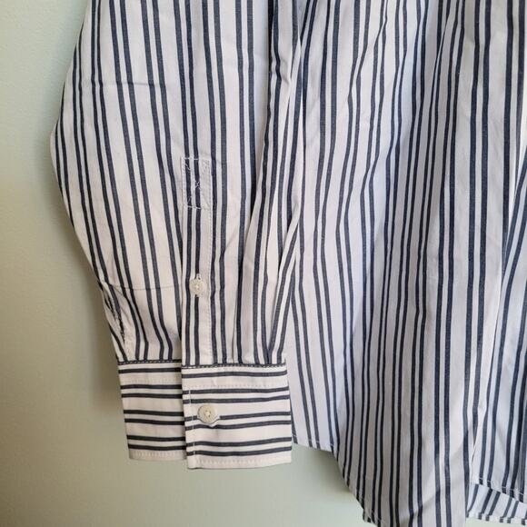 J. Crew Women's Size L Etienne Oversized Shirt Striped Cotton Poplin - Picture 5 of 8